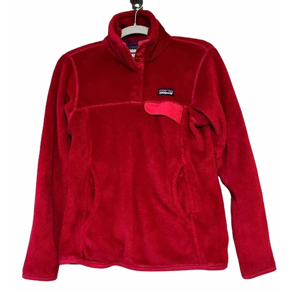PATAGONIA Snap-T Fleece Re-tool Pullover •Women XS• Red Pink Jacket